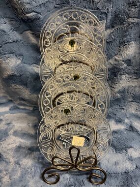 Waterford Crystal Clear Celtic Knots 8” Plates- Set of 4 OR Set of 2